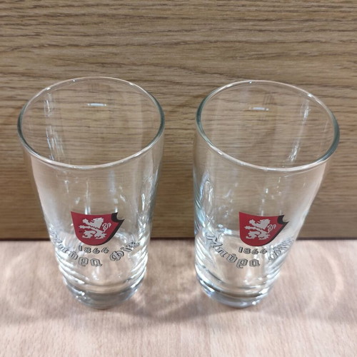 Fix Beer Set of Two Vintage Promotional Glasses 250ml Like New