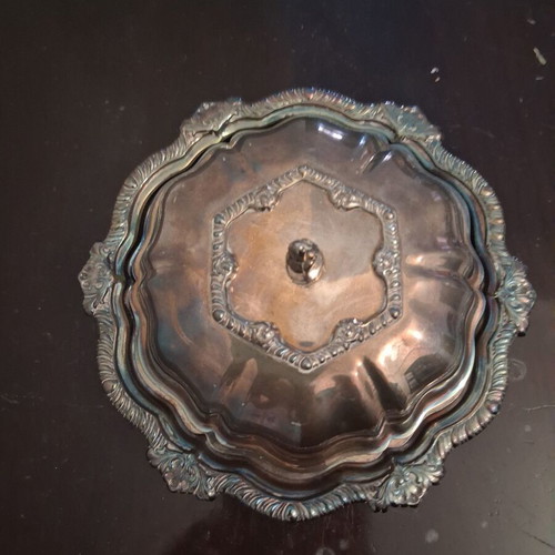 Silver-plated caviar serving dish like new, 16.5 cm diameter