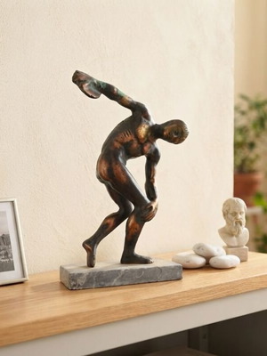 Bronze Discobolus Decorative Statue used, 28 cm height