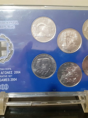 Συλλεκτική κασετίνα σετ 6 νομισμάτων 500 δραχμών Αθήνα 2004 καινούργιο