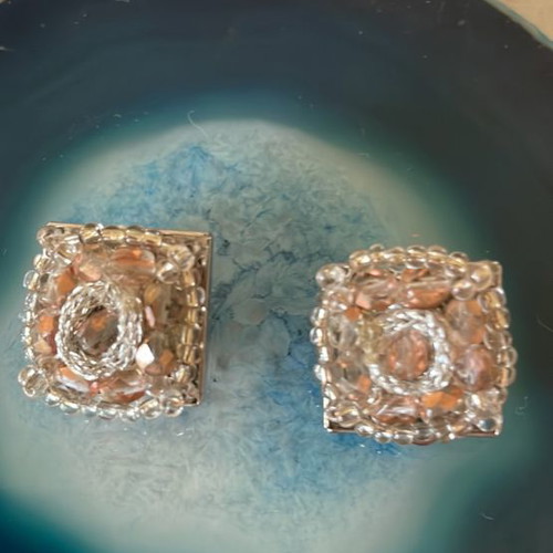 Square earrings used with clips