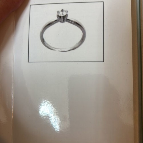 White gold ring with real diamond like new