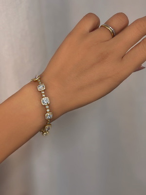 18K Gold Plated Bracelet with Zircon New, Silver and Gold Colors