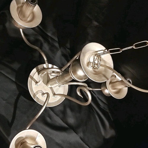 Ceiling light 3-light new, matte silver metal