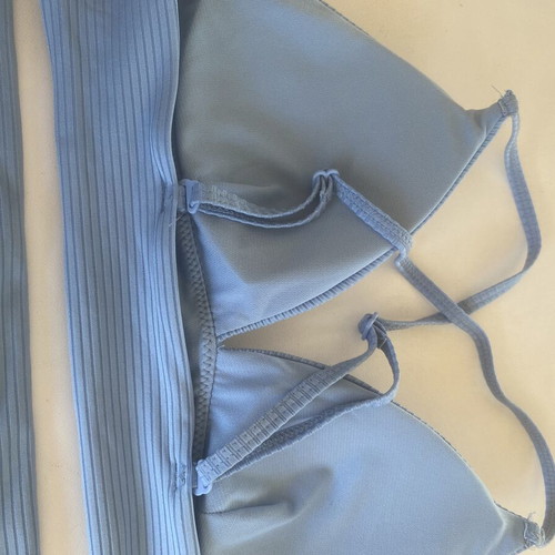 Blue Ribbed Bikini Set like new, size XL