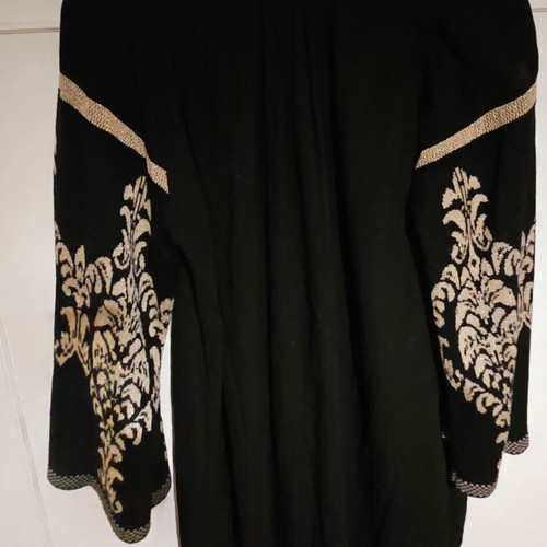 Aggel Knitwear Black Long Dress New With Gold Embroidery