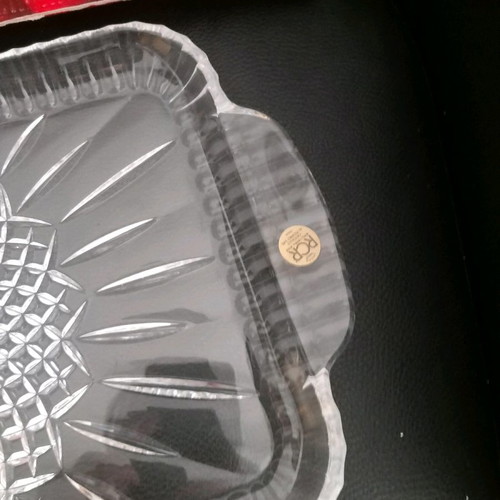 Crystal platter from Italy new, in box