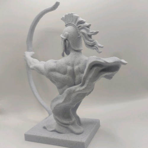 Spartan Archer Bust decorative statue with marble look, new