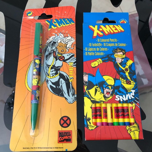 X-Men Jim Lee Art school set 10 coloured pencils and pen new Marvel Comics