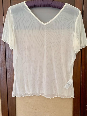M&S Marks and Spencer transparent summer top like new, white
