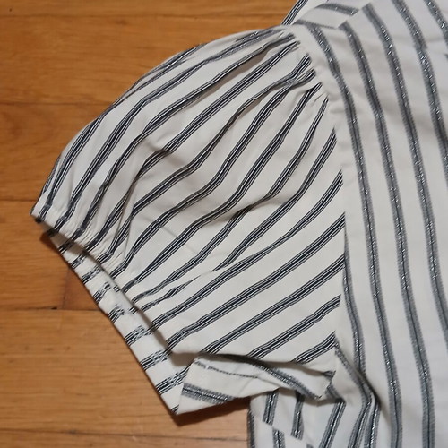 Hot Fashion striped bodysuit shirt with silver stripe size Large like new