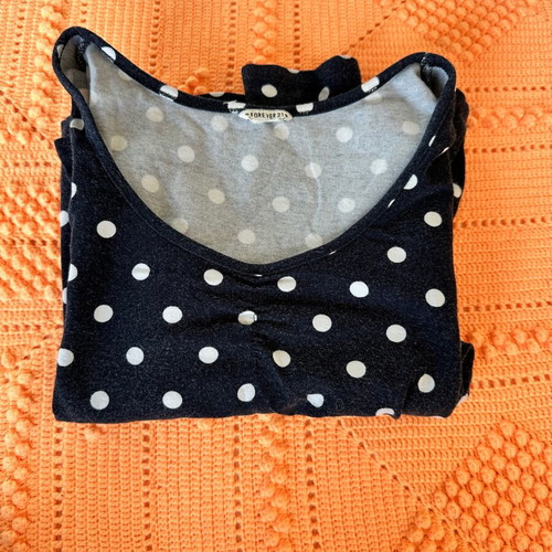 Polka dot crop top Forever 21 like new, blue and white, size XS