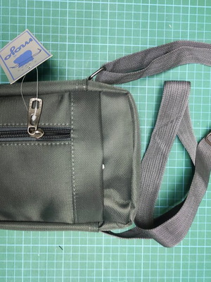 Men's shoulder bag new with 3 zippers gray
