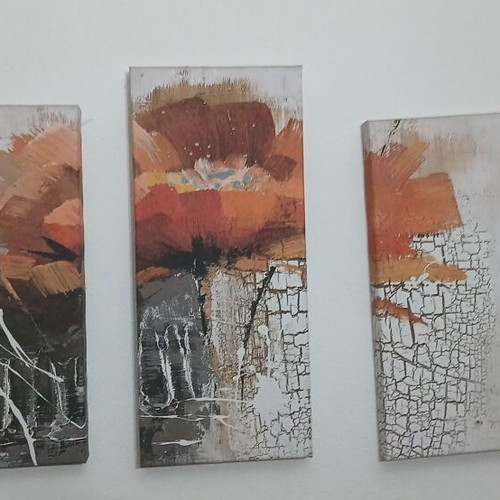 Triptych canvases like new, one 45x20cm and two 40x20cm