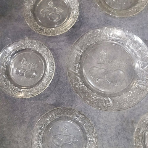 Set of 6 glass dessert plates and Fruity platter new