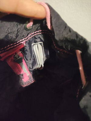 Kipling backpack mini used, black with pink details