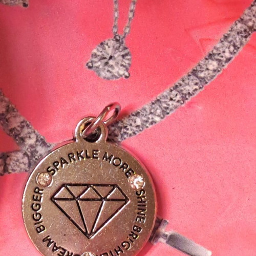 Diamond pendant charm new, silver color for necklace or bracelet
