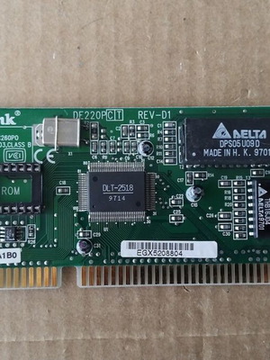 D-Link DE-220P REV-D1 16-bit ISA мрежова контролерна карта употребявана