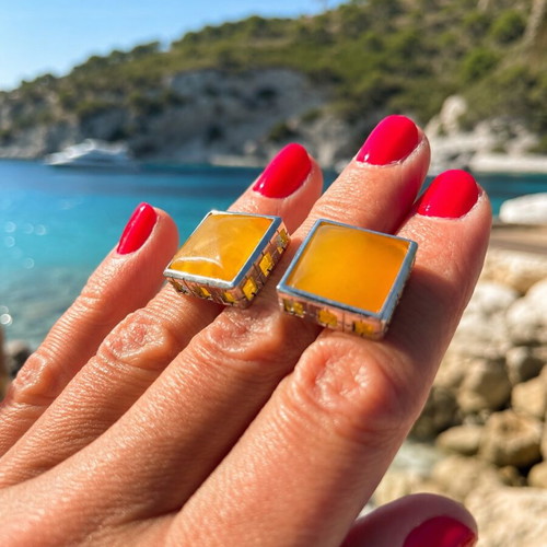 Baltic Amber Handmade 925 Sterling Silver Cufflinks