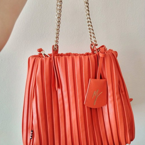 Manila Grace Jasmine Petit Plisse bag like new, orange