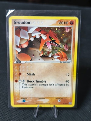 Groudon Emerald Holo Pokémon card, 80 HP