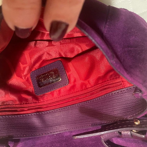 Furla shoulder bag purple like new leather and suede