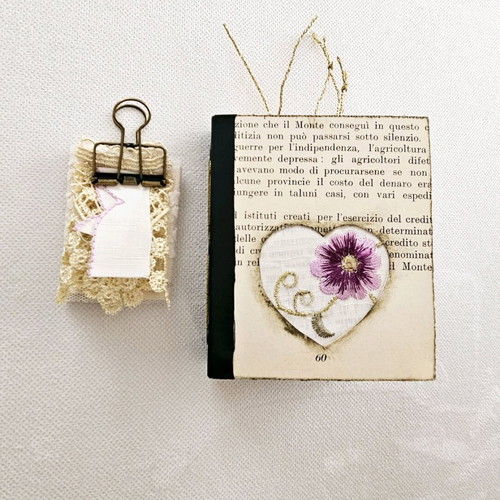 Purple Heart handmade mini notebook like new