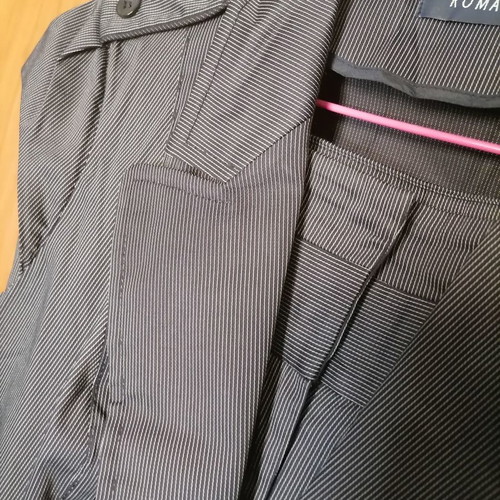 Women's set pants vest new, gray with white stripe