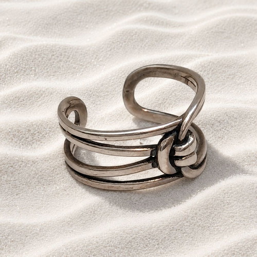 Handmade Gianniotiko ring silver 925 new, size 53 adjustable