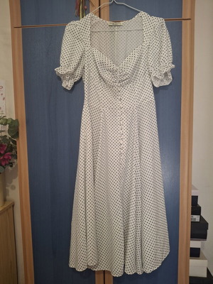 Polka Dot Midi Dress like new, black and white, size large