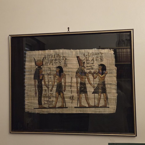 Papyrus with Egyptian deities like new, set of three