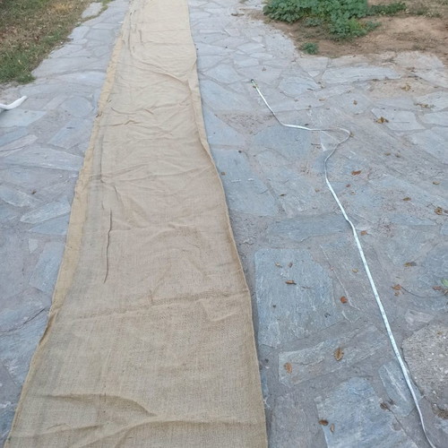 Linen burlap fabric used for decoration, 72 sq.m.