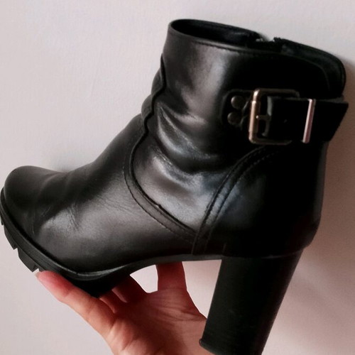 Alpe leather ankle boots size 37 used, black, anatomical