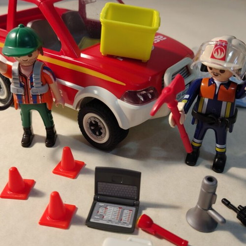 Collectible Playmobil Fire Truck 4822 new with figure 6840