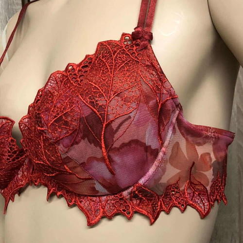 Bra used, size B-80/M, red multicolor
