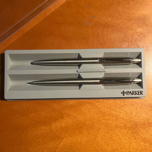 Parker Jotter pen and mechanical pencil set new, stainless steel