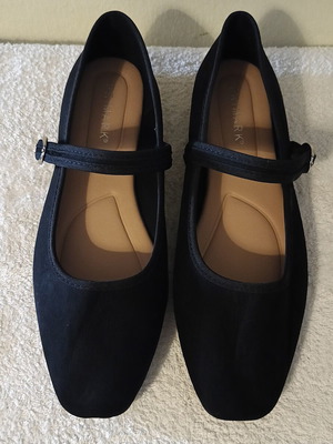Primark women's ballerinas with straps black suede size 40 new