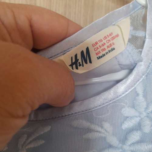 H&M dress like new, turquoise, 5-6 years old with tulle and lace