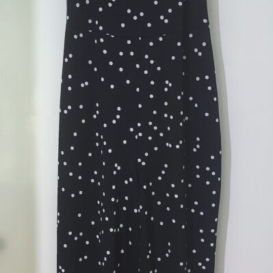 Polka Dot Jumpsuit George XS like new, black and white