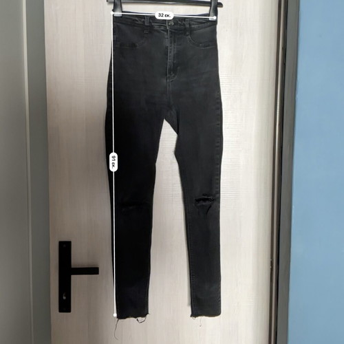 Zara jeans used, high-waisted, black and grey, size S