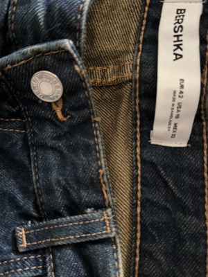 Denim high-waisted Bershka pants like new, blue, size XL