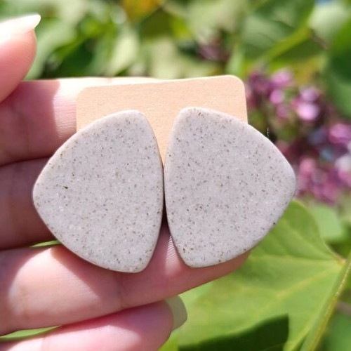 Handmade earrings made of polymer clay and steel