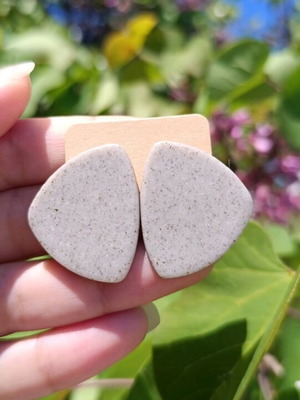 Handmade earrings made of polymer clay and steel