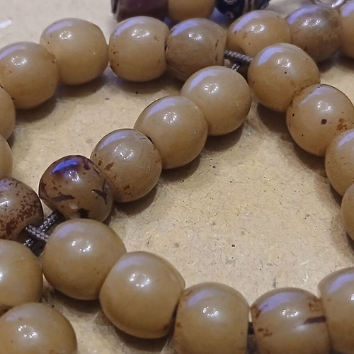 Sudurus mastic worry beads used, 53 handmade beads with silver elements