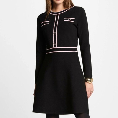 Morgan de toi medium dress black with pink details like new