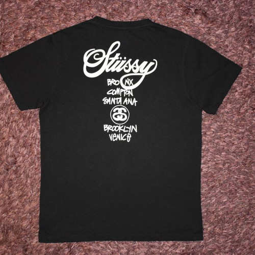 Stussy T-shirt men size M like new, black