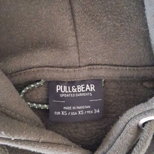 Pull & Bear hoodie, olive green, size XS