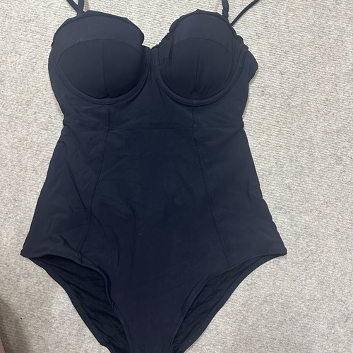 H&M Black One-Piece Swimsuit Used, Balcony Style with Padding and Underwire