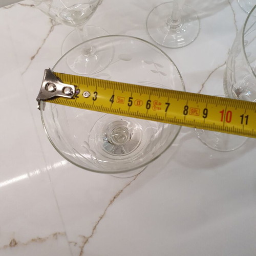 Vintage crystal large stemmed glasses set of 6 like new