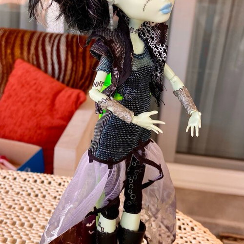 Monster High Doll Frankie Stein used with accessories